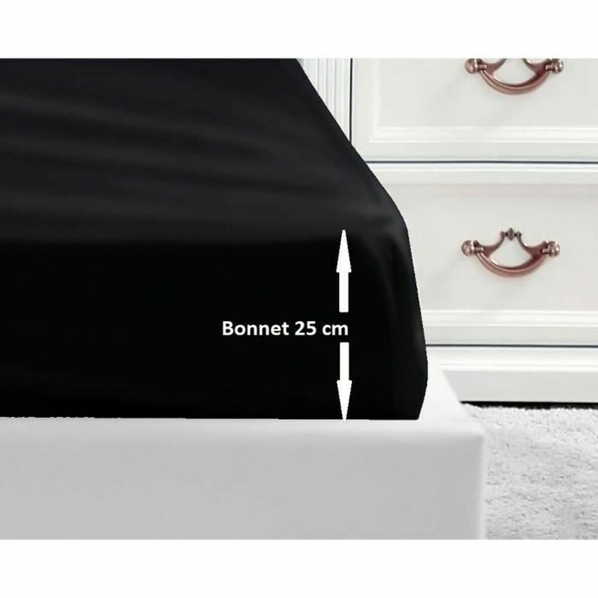 Monteret bundark Lovely Home Sort Enkeltseng 90 x 190